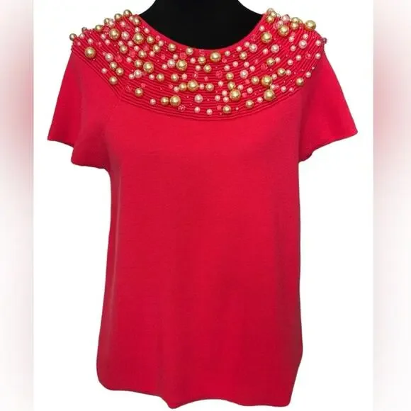 New ~ MOTH ~ Anthropologie ~ Beaded Top Size M GORGEOUS Viscose - Picture 2 of 10